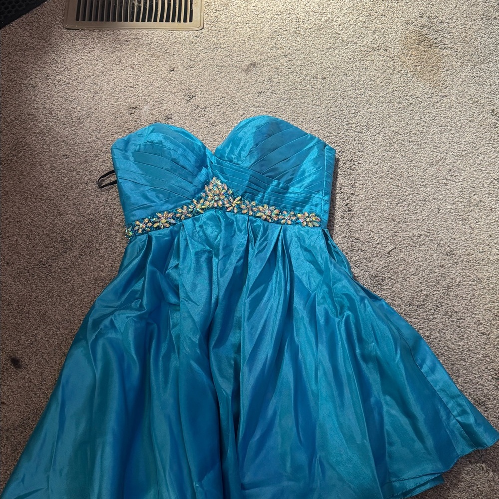 Alyce Paris Turquoise Strapless Dress